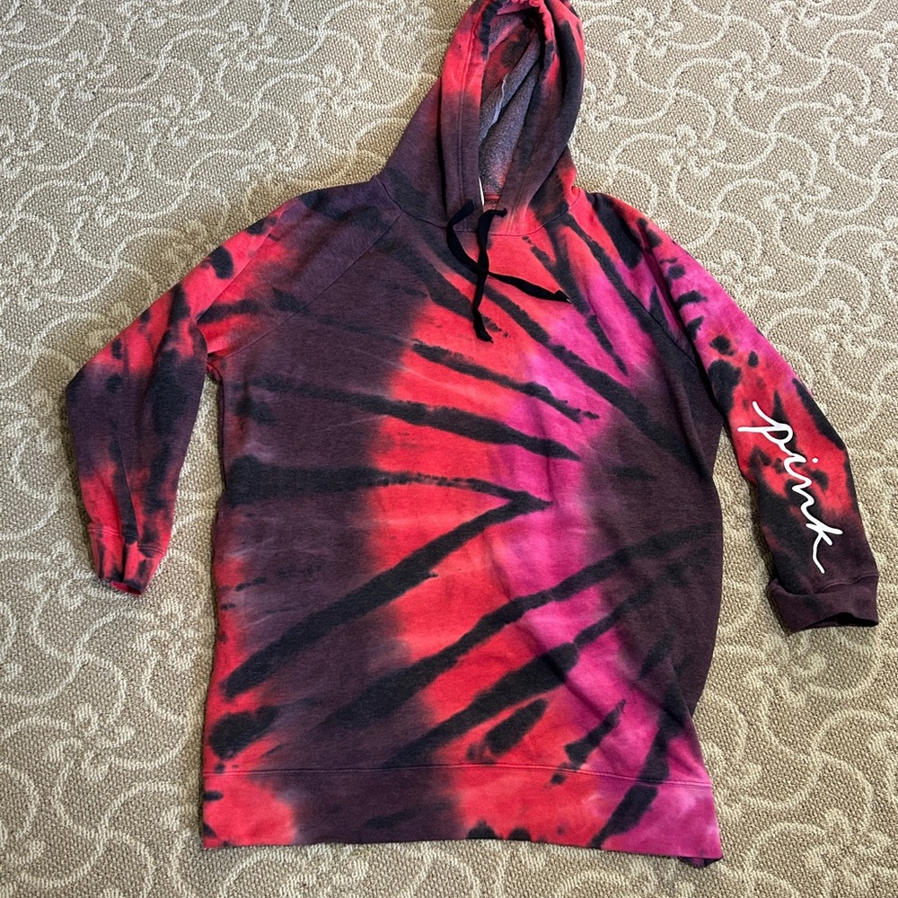 VS Pink Supernova Tie-Dye Hoodie Sweater Dress size XL - Picture 5 of 9